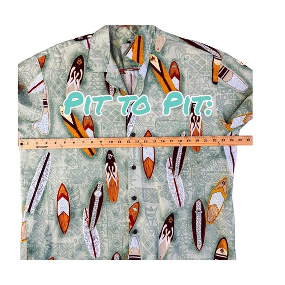 Vintage Ho Aloha Hawaiian Shirt Mens XL Tropical Surfboard Tiki Vacation 90s Y2K - Picture 7 of 9